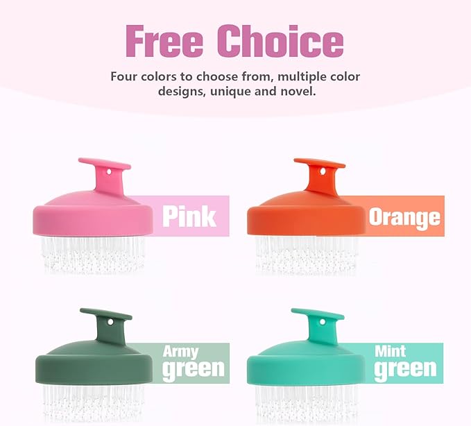 Portable Travel Scalp Cleansing Brush - Dual-Use Dry/Wet Exfoliator Removes Dandruff&Buildup,Suitable for Both Men&Women.Pink