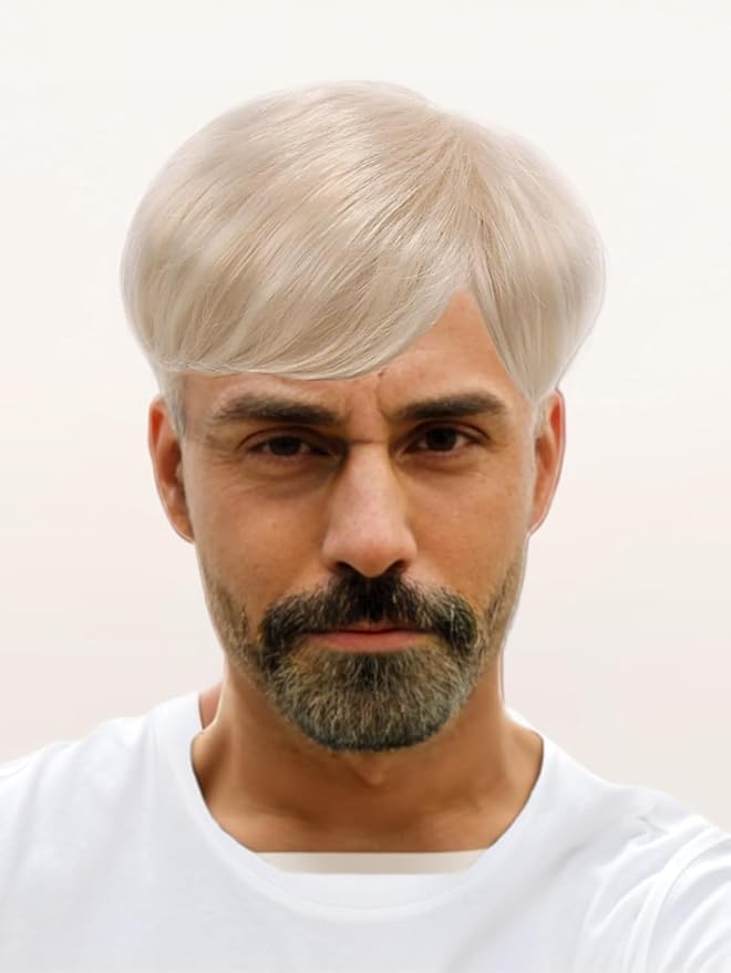 H&Bwig Men Short Toppers Hairpiece Clip in Hair Extensions for Covering White Loss Hair Toupee(5 Colors Customize)