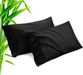 TELUS Black Pillow Cases King Size 2 Pack, Bamboo Rayon Cooling Pillowcases with Envelope Closure, Cool Breathable Pillow Case for Hot Sleepers & Night Sweats, 20x40 inches