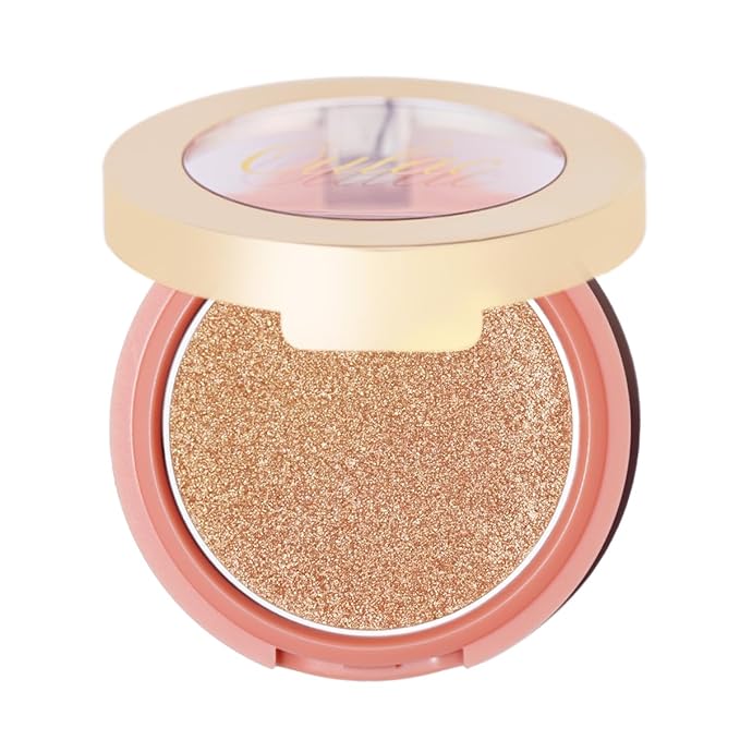 Oulac Shimmery Blush Makeup| 2 in 1 Powdery Cream Blush & Highlighter| Golden Hour Makeup Bronzer Illuminating | Rich Colors &Blendable | Vegan & Cruelty-Free| F08 Glow Gold 4.8g