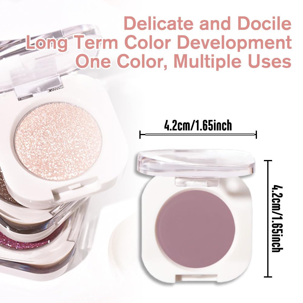 Mauve Taupe Matte Eyeshadow Palette for Women, Single Monochrome Eye Shadow Makeup, Shiny Pressed Powder, Blendable Natural sombras para ojos, Holographic,Vegan,Travel -25