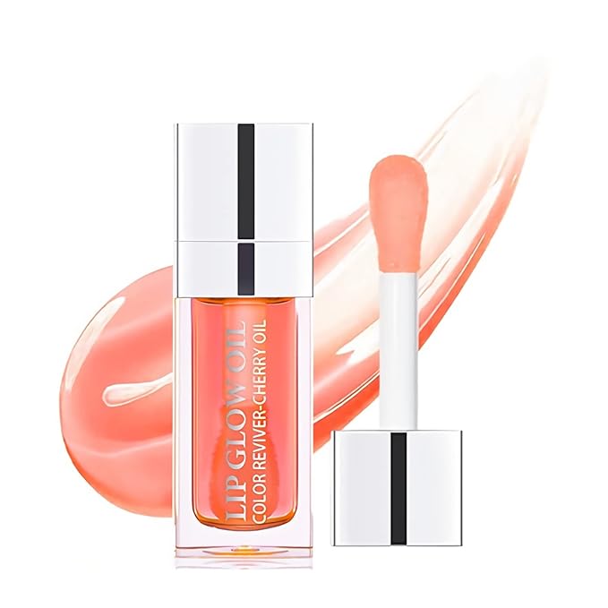 Lip Oil Hydrating Tinted Lip Balm, Plump Lip Gloss Lip Care Transparent Toot Lip Oil Tinted, Glass Lip Glow Oil Fresh Texture & Non-sticky, Nourishing Repairing Lightening Lip Lines Lip Care (001#)