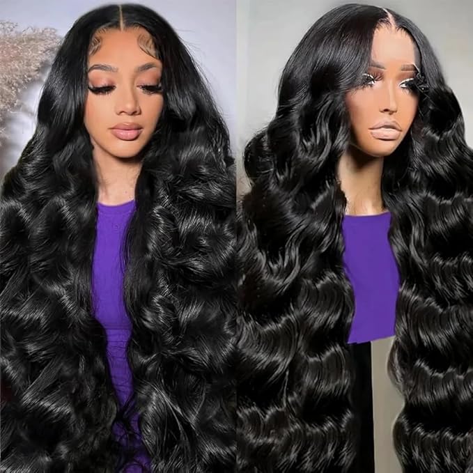 13x6 Body Wave Lace Front Wigs Human Hair 200% Density 13x6 HD Transparent Frontal Wigs Human Hair for Women Pre Plucked Body Wave Glueless Wig 26 Inch