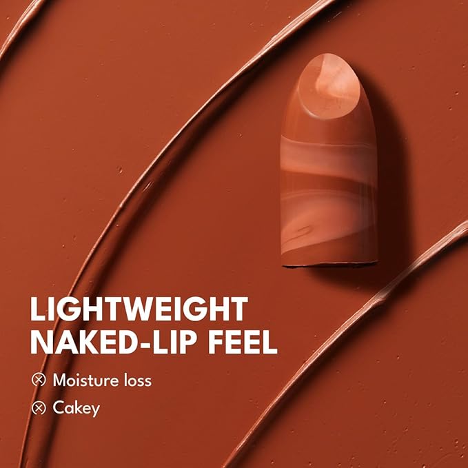 2PCS Marbled Matte Lip Stick Makeup - Velvety Finish | Naked-lip Feel, Full Coverage, D002+D004