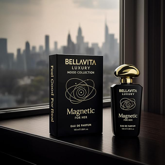 BELLAVITA Luxury Mood Collection MAGNETIC Perfume for Women 100ml | Pheromone Inspired Technology Long Lasting Fragrance | Notes of Rose, Jasmine and Cherry | Gourmet, Spicy Premium Fragrance