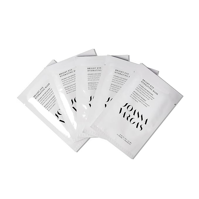 Joanna Vargas Bright Eye Hydrating Mask. Concentrated Ultra-Luxe Bamboo Hydration Sheet Masks Target Dark Circles, Expression Lines and Skin Tone. 5 Sheets (0.35 oz/sheet)