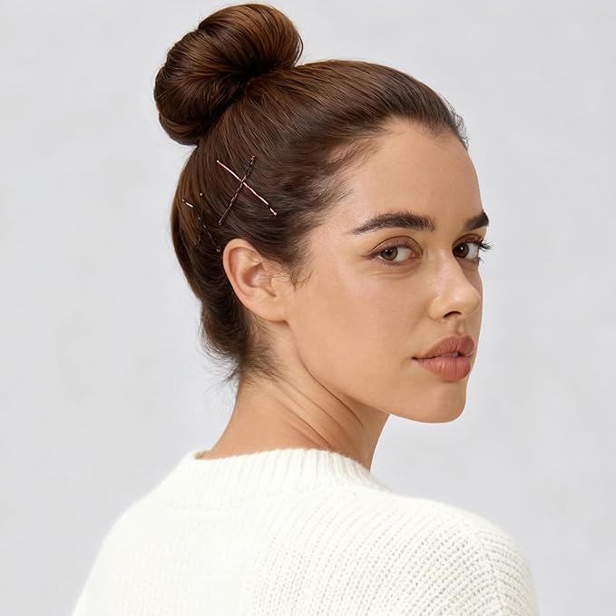 YGDZ 400 Counts Brown Bobby Pins Hair Pins Set for Women, 2inch Bobby Pins for Buns, 2.36inch Brown U Shaped Hair Pins for Styling, Hair Accessories for Women, Wedding