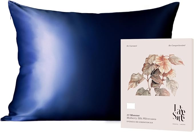 Oriental Lakeside® 100% Pure 22 Momme Mulberry Silk Pillowcase with Hidden Zipper - Nighttime Skincare & Hair Care Hydrating Pillow Cover