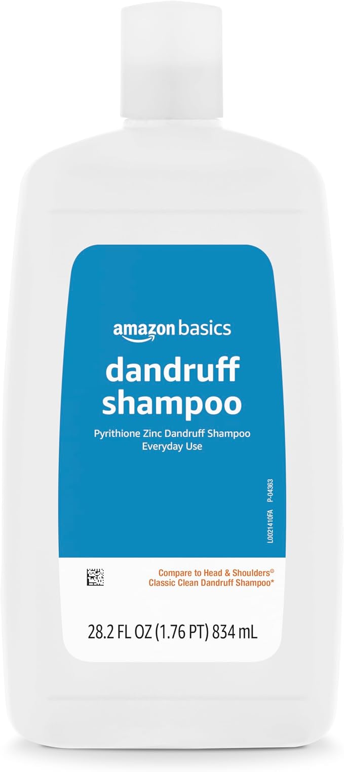 Amazon Basics Dandruff Shampoo for Normal to Oily Hair, 28.2 Ounce (Pack of 4)