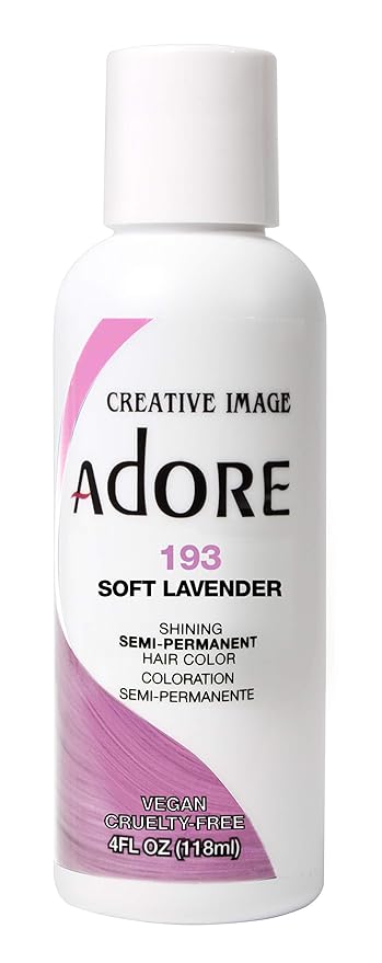 Adore Semi Permanent Hair Color (193 Soft Lavender) | Vegan & Cruelty-Free Purple Hair Dye | No Ammonia, No Peroxide, No Alcohol | 4 Fl Oz Each (Pack of 2)