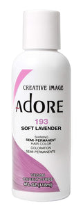 Adore Semi Permanent Hair Color (193 Soft Lavender) | Vegan & Cruelty-Free Purple Hair Dye | No Ammonia, No Peroxide, No Alcohol | 4 Fl Oz Each (Pack of 2)
