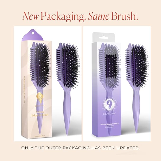 Bounce Curl Volume EdgeLift Brush, 5-in-1 Tool for Volumized Waves, Curls & Coils - Purple