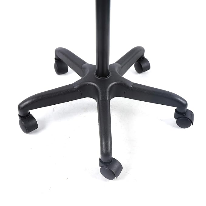 Aluminium Salon Instrument Tray, Height Adjustable Trolley Cart Tray Station on Wheels for Salon Tattoo Spa Beauty Service Holder Tool Storage (Black,Style 2)