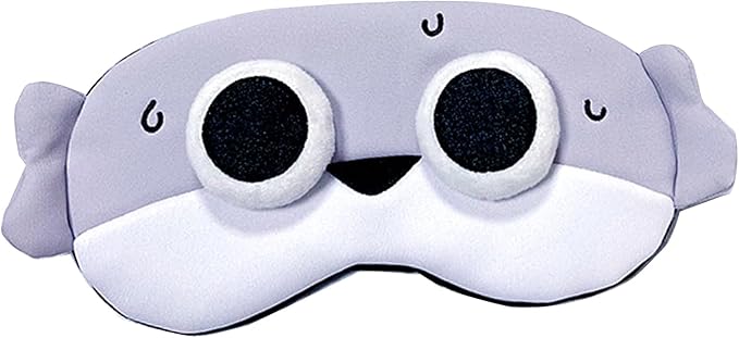 PERFECTSIGHT Fish Sleep Eye Masks, Cute Plush Sleep Eye Cover Lightweight Adjustable Eyeshade Faux Fur Mask Cover for Women Men Kids Sleep Travel Nap, Big Eye Girl, Sacabam