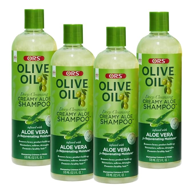 ORS Olive Oil Moisture Restore Creamy Aloe Shampoo Infused with Aleo Vera 12.5 Ounce (Pack of 4)