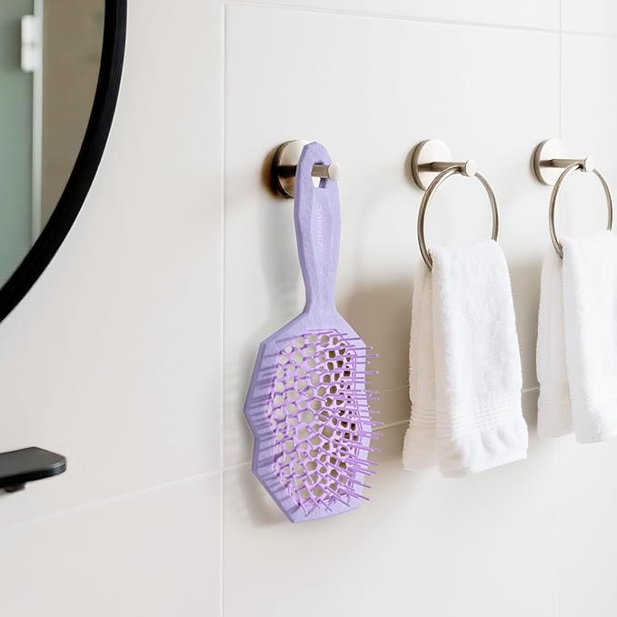 AIMIKE Glacier Detangling Brush, Pain-Free Detangler Brush for Curly Hair Wet & Dry Use, Glide Through Tangles with Ease, Vented Hairbrush for Women's 2c to 4c Curls, Purple