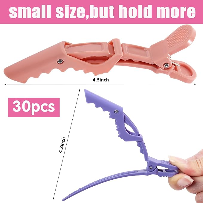 50Pcs Alligator Hair Clips,Professional Hair Styling Clips for Styling Sectioning,Plastic Non Slip Hair Clips for Women with Wide Teeth & Double-Hinged Design(Multicolor)