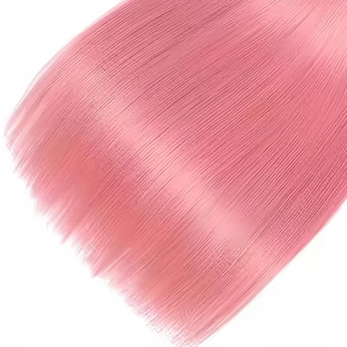 28 30 32 Inch Pink Human Hair Bundles Light Pink Straight Bundles Peruvian Unprocessed Virgin Remy Hair Extensions Niegmeag Hair Pure Pink Straight Bundle