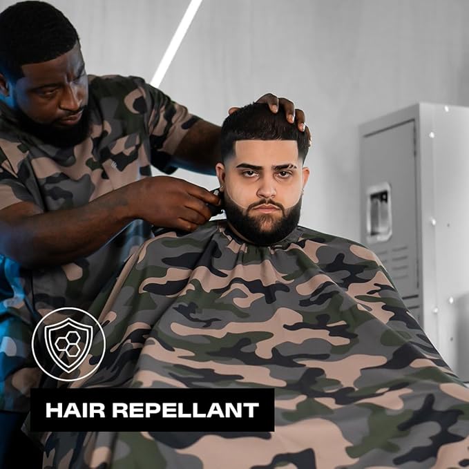 Barber Strong The Barber Cape Haircut Cover for Men, Hair Repelling and Static-Reducing Material, Water Resistant Fabric