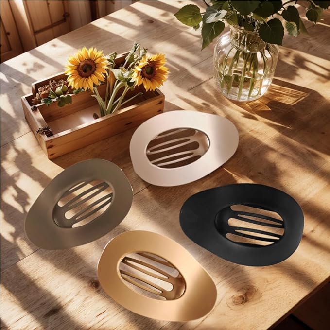 4Pc Large Women Flat Hair Clips, French Flat Hair Claw Clips for Women, Simple and Elegant Duckbill Hair Clip Design, Suitable for Thick Hair