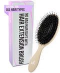SimplyHair Ultimate Hair Extension Brush & Detangler Anti-Static, Dual Bristle Design, Soft Boar Bristle, Great for All Hair Types & Extensions - Biege Ombre Brush Ideal for Adults & Kids