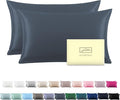Silk Pillow Cases 2 Pack Soft Breathable and Sliky King Size Pillow Cases Set of 2,Natural Mulberry Satin Silk Pillowcase with Hidden Zipper for Hair and Skin (Space Grey,20"X 36",2pcs)