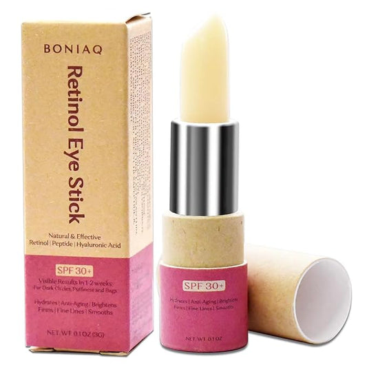 Retinol Eye Stick, Eye Brightener Balm, SPF 30+ Retinol Eye Cream With Hyaluronic Acid, For Dark Circle and Puffiness, Visible Results in 1-2 Weeks, Anti Aging Under Eye Cream for Wrinkles and Bags Reduces Fine Lines, 0.1oz