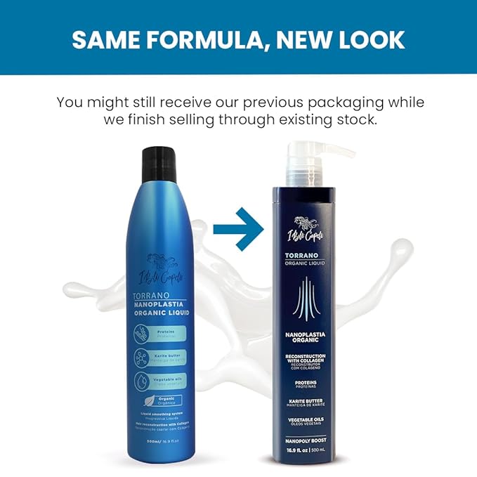 I Belli Capelli Torrano Liquid Nanoplastia Keratin Hair Treatment- Straightening in 1 Step, Formaldehyde Free-Nanoplastia Para Alisar Cabello, Keratina Organica Sin Formol Para Alisar(16.9Fl.oz/500ml)