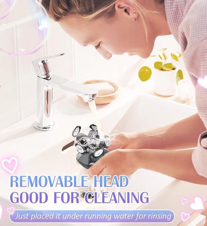 Electric Razors for Women,5 in 1 Womens Electric Leg Shaver Cordless Painless Facial Hair Removal for Arms and Underarms Bikini Trimmer,Portable and Safe Wet and Dry Use Women Shaver,White Black