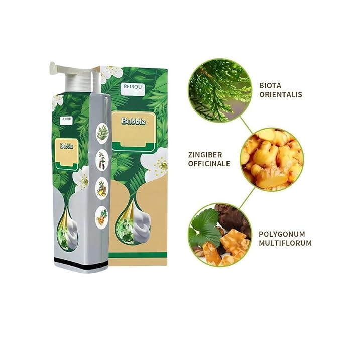 200 ML Bubble Hair Dye, Natural Plant Extract Non Damage Hair Dye for Grey Hair (Natural Black)