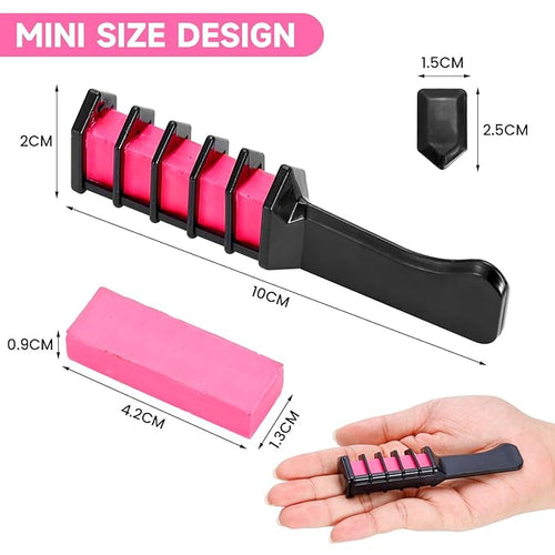 6 Color New Hair Chalk Comb Temporary Bright Washable Hair Color Dye for Kids,Washable Hair Chalk for Girls Age 4 5 6 7 8 9 10 New Year Birthday Cosplay DIY(Blue&Orange&Green&Pink&Brown&Purple)