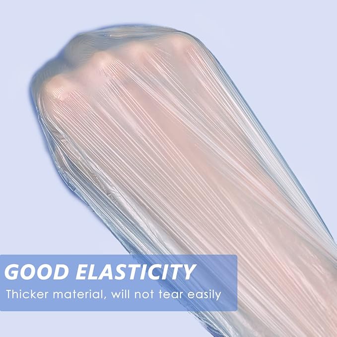 Aquior Shower Cap Disposable, 100 PCS Shower caps Large&Thick Waterproof Clear Plastic Elastic Hair Bath Caps For Women Kids Girls, Hotel and Hair Solon, Travel Spa, Home Use…