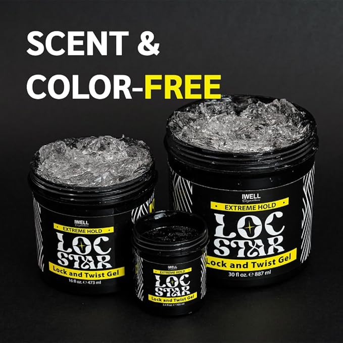 Loc Star Braid & Loc Gel, 3.4 fl oz | Extreme Hold for Braids, Locs, Twists, Cornrows & Edges | Smooths & Tames Frizz | No Heavy Residue | Long-Lasting | With Aloe Vera