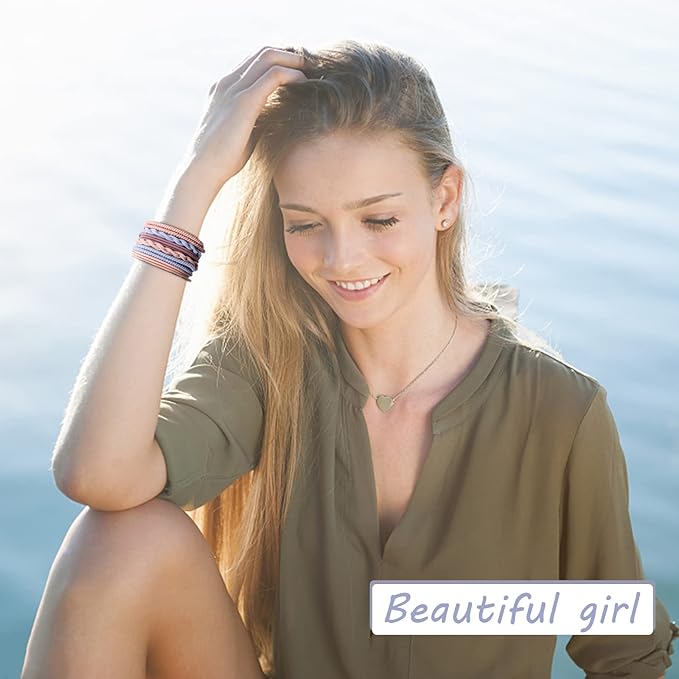 MEMOVAN Hair Tie Bracelets 24pcs Boho Ponytail Holders - Seamless Braided Elastic Cotton Hair Bands for Women, Girls, Thick, Thin, and Curly Hair