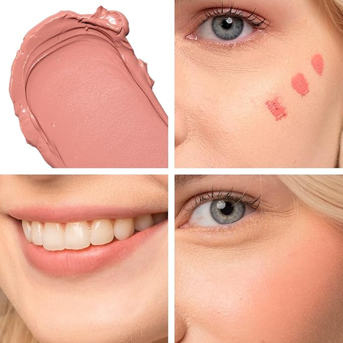 Palladio Liquid Blush for Cheeks & Lips 2-in-1 Makeup Face Blush, Weightless Cream Formula, Smudge Proof Long-Wearing Pigmented Blush, Natural Look Makeup Face Blushes, Dewy Finish, Rose Cloud