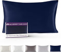 Mulberry Park 30 Momme 100% Pure Mulberry Silk Pillowcase - Luxury Charmeuse Weave for Hair and Skin, Cooling Silk Pillow Cover for Beauty Sleep - Queen Size 20"x30" / Navy