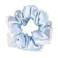 DAISYSILK Pure Mulberry Silk Hair Scrunchie for Women Gentle No-Crease Silk Hair Tie Smooth Elastic Ponytail Holder (Ice Blue)