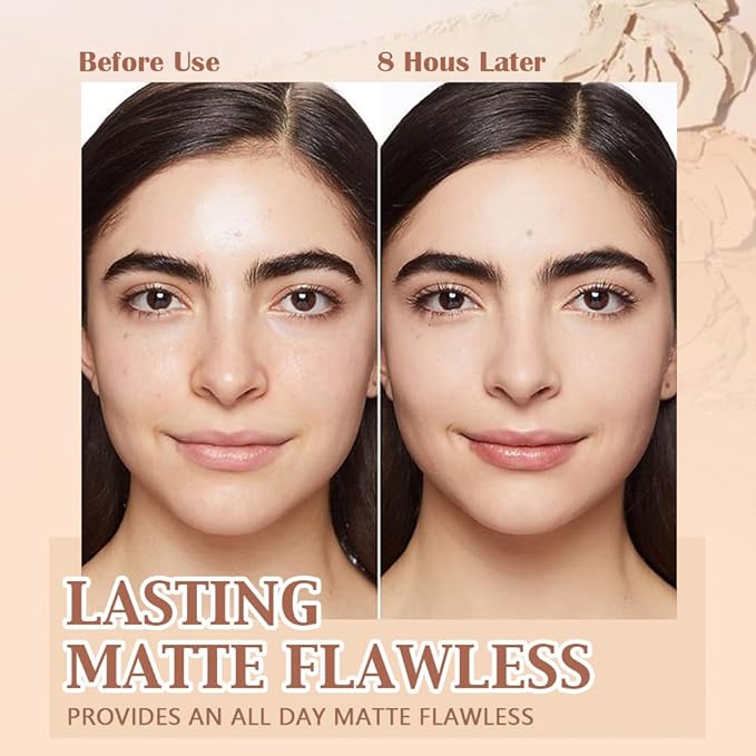 Oil Control Matte Perfection Face Pressed Powder, Matte Smooth Flawless Setting Powder Makeup, Polvo Compacto De Maquillaje, Waterproof Long Lasting, Cruelty Free, 0.35Oz (01 Classic Ivory)