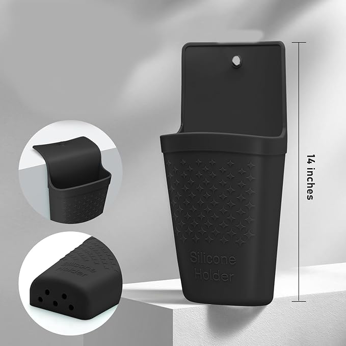 ZAXOP Flat Iron/Curling Iron/Hair Straightene/Hot Hair Tools Holder, Silicone Heat Resistant Mat Pouch Organizer.(Black)