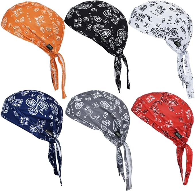 Doo Rags Beanie Hats Skull Caps Dew Rag Bandana Helmet Liner Motorcycle Cycling Cap Do Rag Headwrap for Men and Women