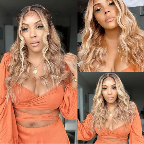 30 32 34 Inch Blonde Human Hair Bundles Highlight Body Wave Bundles Niegmeag Hair Double Weft Brazilian Grade 8A Virgin Remy P4/613 Hair Extensions For Woman