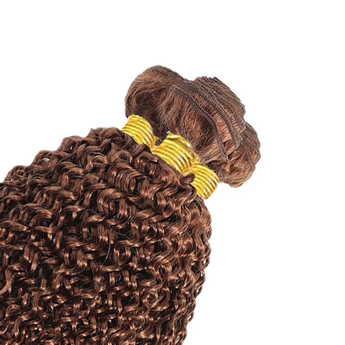 Color #30 Human Hair Bundles Light Brown Water Wave Bundle 22 24 26 Inch Niegmeag Brazilian Virgin Soft and Silky Remy Hair Extensions Color #30 Wet and Wavy Bundle