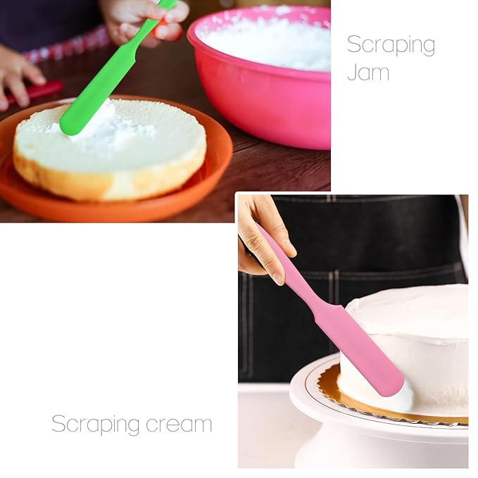 2-PCS Non-Stick Reusable Wax Silicone Spatula, Silicone Waxing Applicators for Hair Removal, for Home Salon Body Use(Green & Purple, size 2)