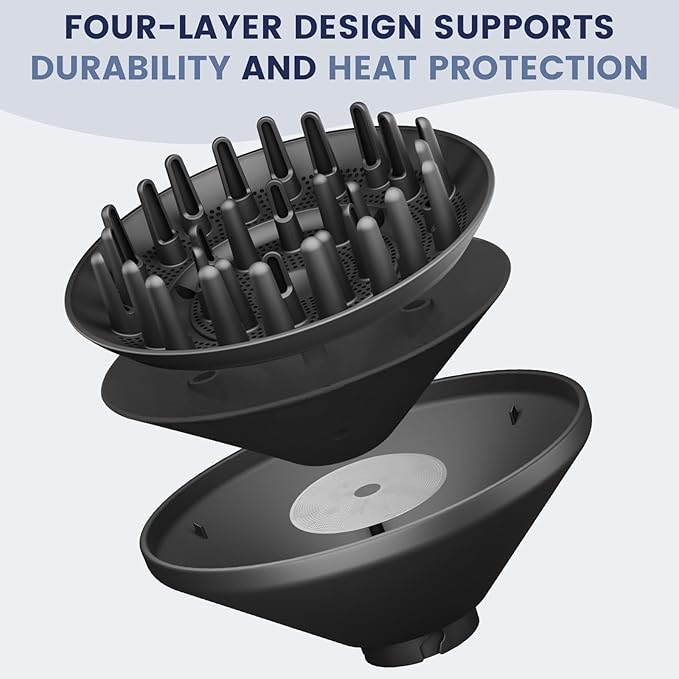 Large Diffuser Attachment for Shark SpeedStyle Hair Dryer, Upgraded Bigger Diffuser for Shark Speed Style Pro/Pro Flex, Dryer Faster and Define Curls Hair, Black