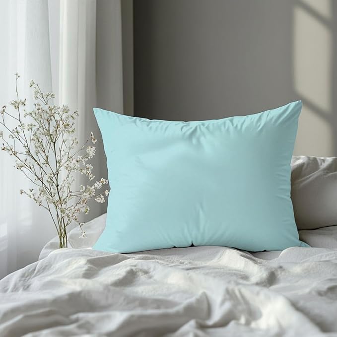 Silky Smooth Satin Zipper Bed Pillowcases Cooling,Anti-Frizz,and Gental on Skin Pack of 2 (Aqua Green, Queen (20x30))