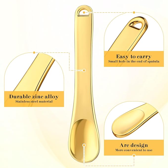 Prasacco 3 Pcs Skincare Spatula Metal Makeup Spatula Mini Cosmetic Spatula Small Scoops Facial Applicator Tool Beauty Spatula For Face Mask Eye Cream Lotions Moisturizers