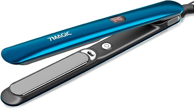7MAGIC Hair Straightener, Ceramic Flat Iron with LCD, Professional 2 in 1 Hair Iron for Thick Hair, 11 Heat Settings Styling Tool