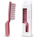 Janeke J-Brush Detangling Comb for Curly and Wavy Hair – Wide Tooth J-Shape Brush for Wet and Dry Use – Anti-Frizz, Lightweight and Gentle on Scalp – Made in Italy Professional Styling Tool (Pink)