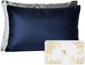 Mulberry Silk Pillowcase for Hair and Skin, Luxury Double Sided Pure Silk Pillowcase, 29x19 Inches, 1Pc (Navy Blue)