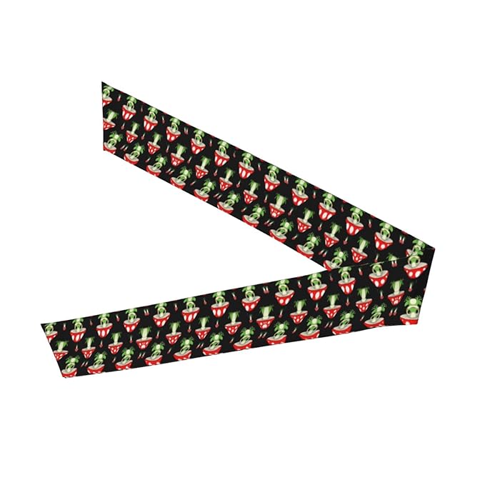 Men's Women Beauty Skinny Sports Sweatband Head Decor for Running Travel Shower, Long Multi Style Cute Frogs Cartoon Mushroom Hats Head Ribbon Headwear